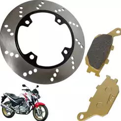 Kit Disco de Freio Traseiro Com Pastilha Cb 300 R Com Abs 2011 2012 2013 2014 2015