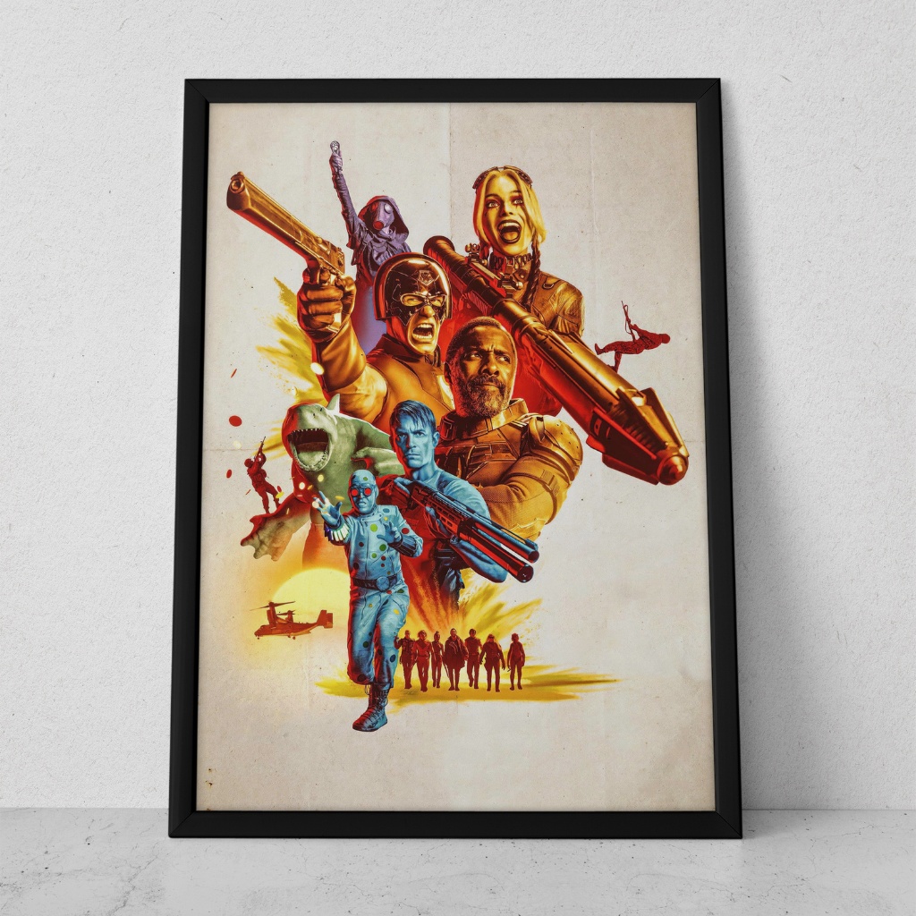 Quadro Decorativo Placa 80x60 mdf alta resolução full hd ESQUADRÃO SUÍCIDA sala quarto escritório