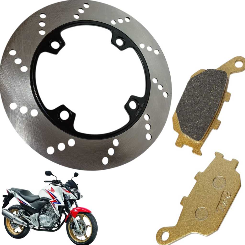 Disco de Freio + Pastilha de Freio Com Abs Traseiro Cb 300 2011 2012 2013 2014 2015