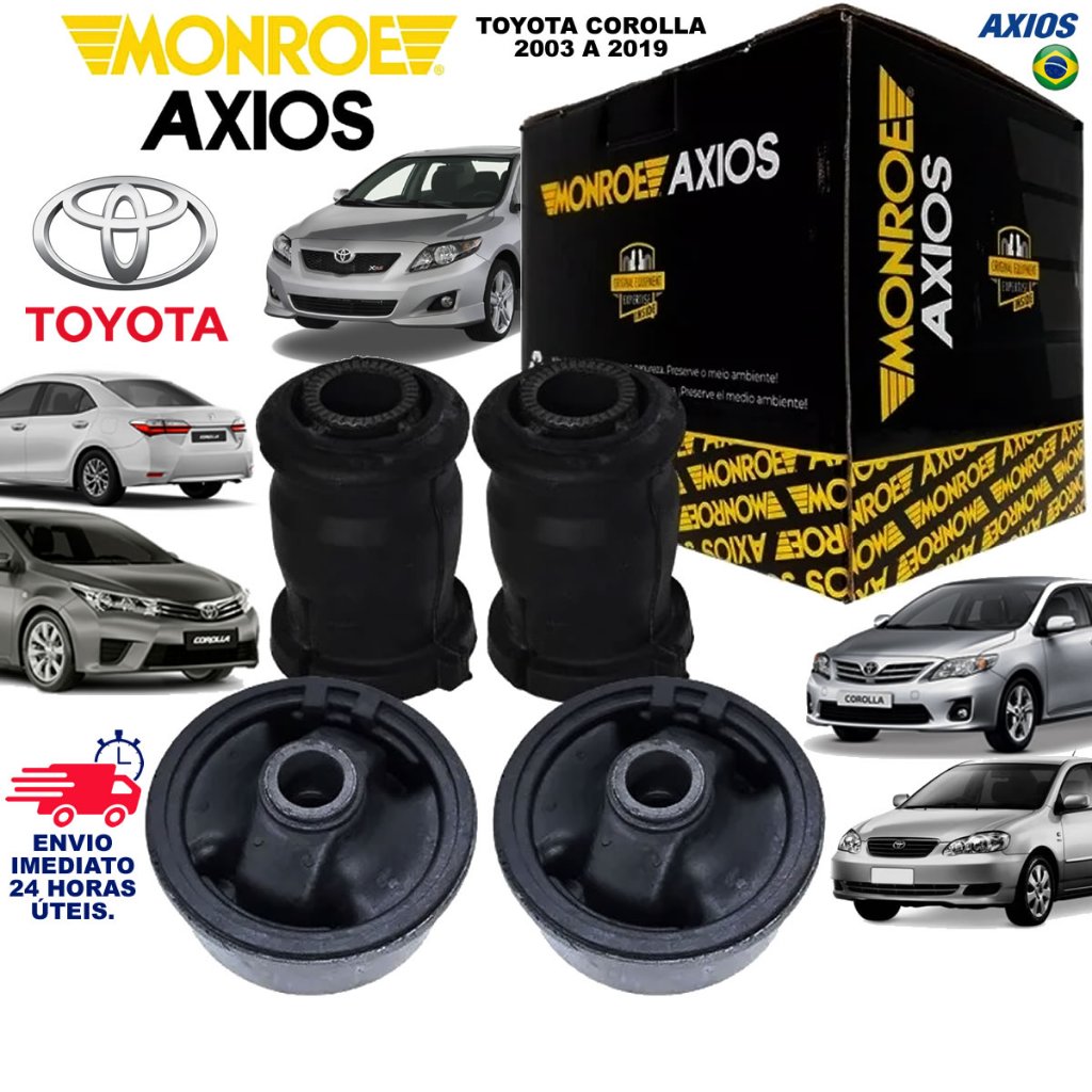 Jogo de Buchas da Bandeja Completo Toyota Corolla 1.8 2.0 2003 a 2019 Original AXIOS com NF