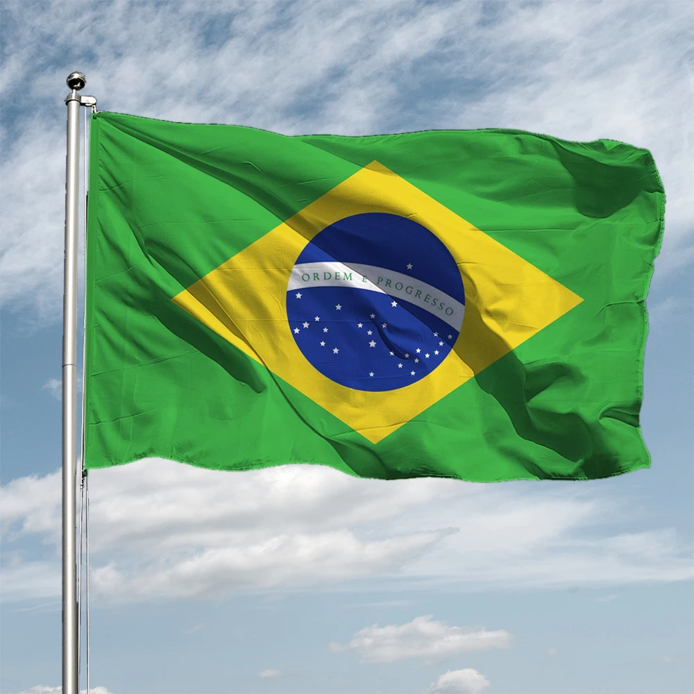 Bandeira do BRASIL Dupla Face em Cetim - Grande - Disponível em Vários Tamanhos - Orgulho Nacional