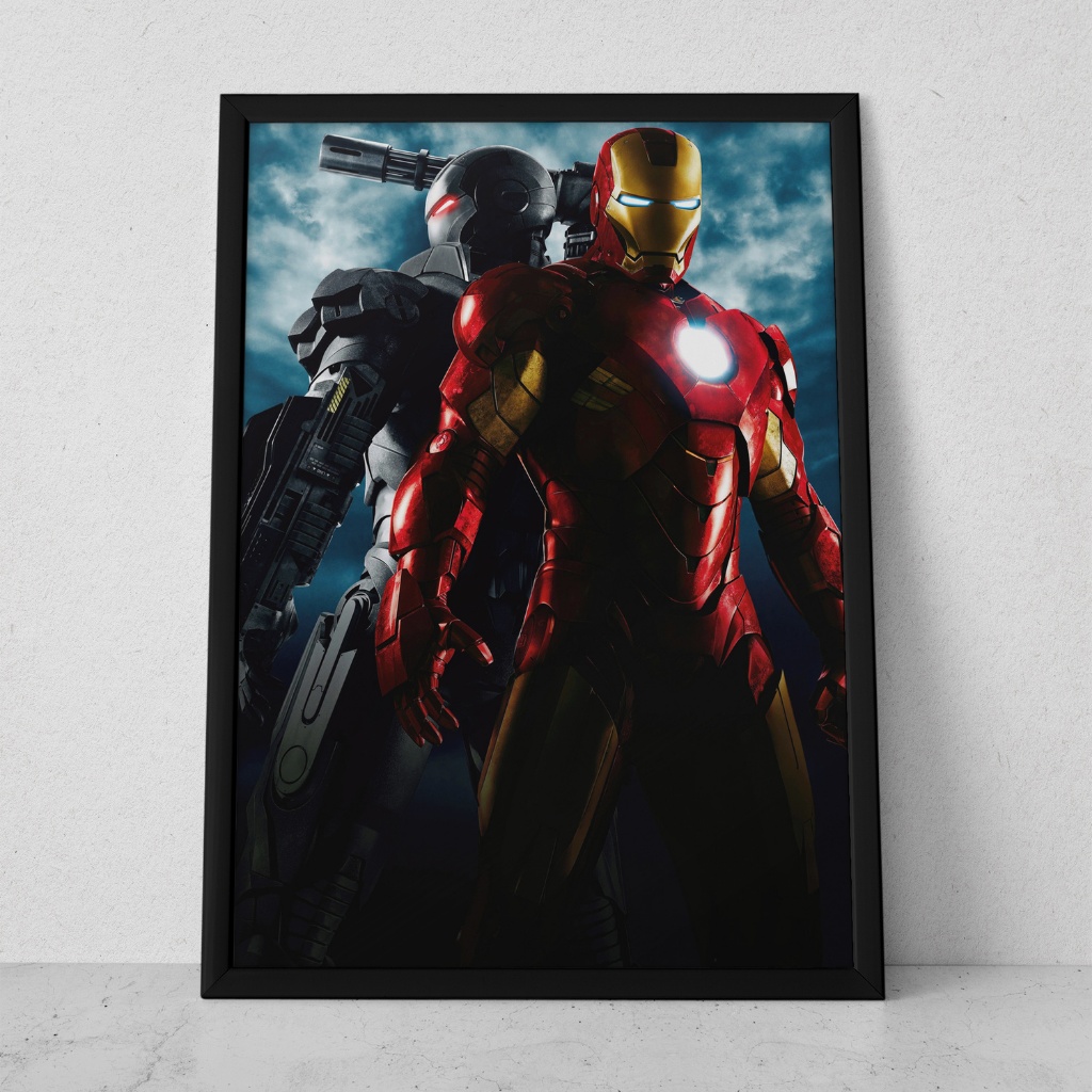 Quadro Decorativo Placa 80x60 mdf alta resolução full hD HOMEM DE FERRO sala quarto escritório