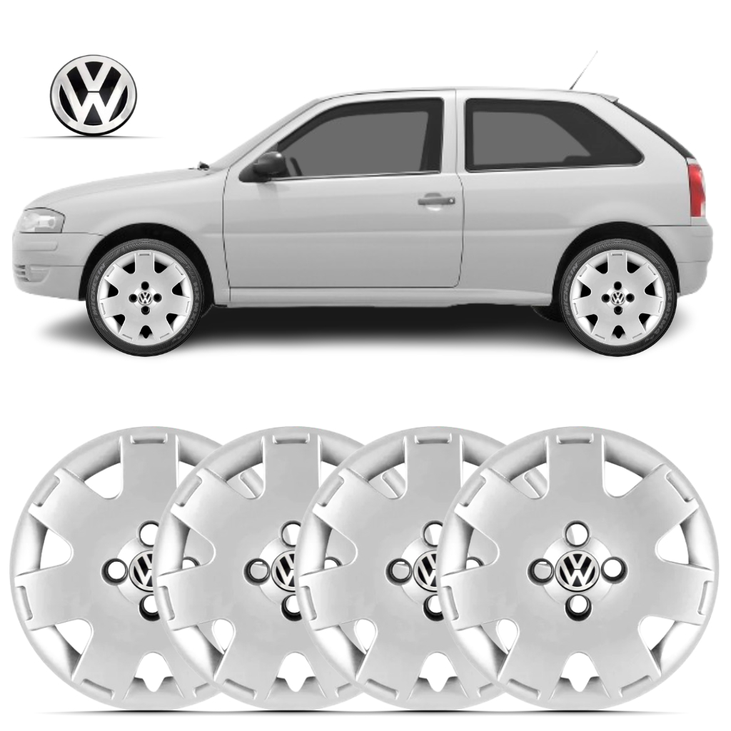 Kit 4 Calota Aro 14 Gol G4 Parati 2006 á 2012 Com Emblema em Oferta na Shopee