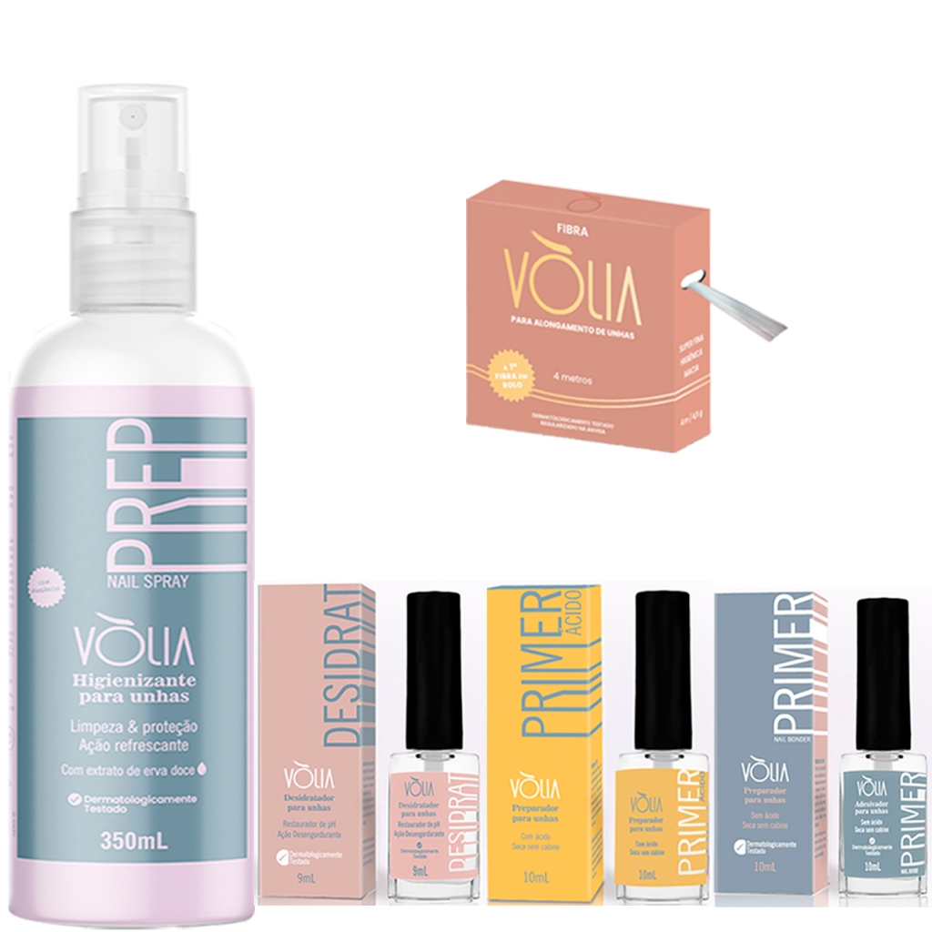 Kit Volia Fibra De Vidro Primer Ácido primer Adesivador Desidrat Prep 350ml