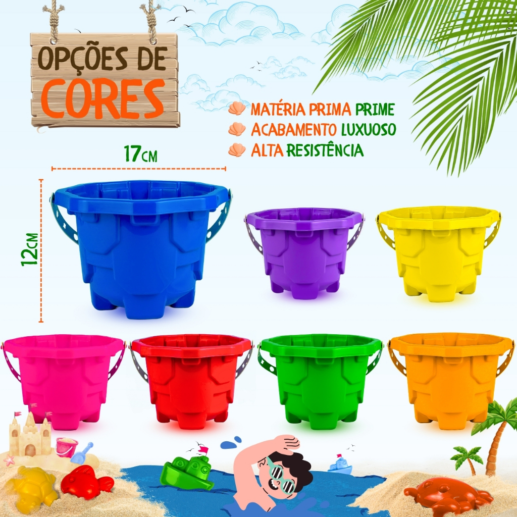 Kit 5 Baldinho De Areia Festa Lembrancinha Aniversário Presente Dia das Crianças — imagem 2 de 2