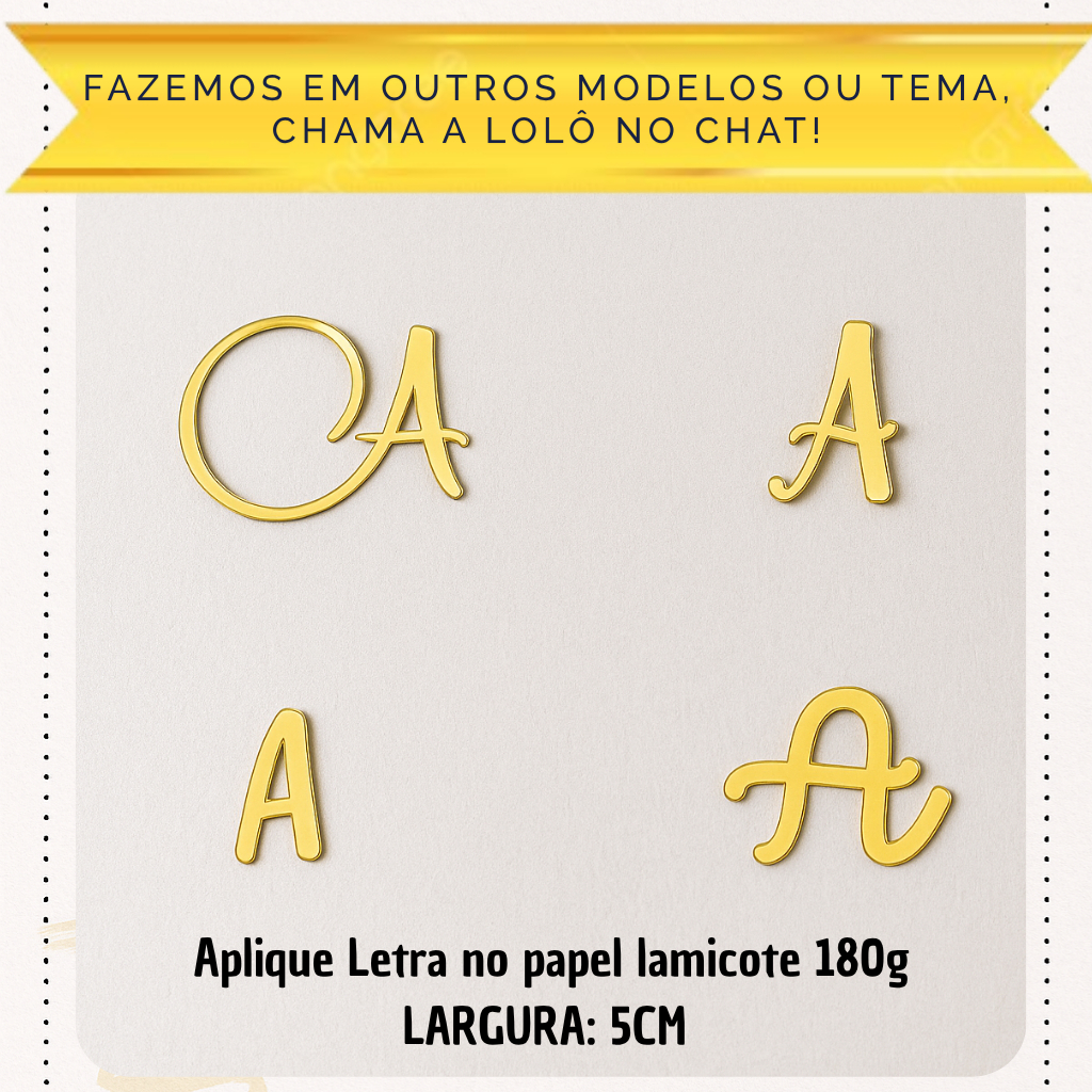 ENVIO IMEDIATO- Apliques de Letra Inicial em Lamicote – Letras Personalizadas para Lembrancinhas e Festas
