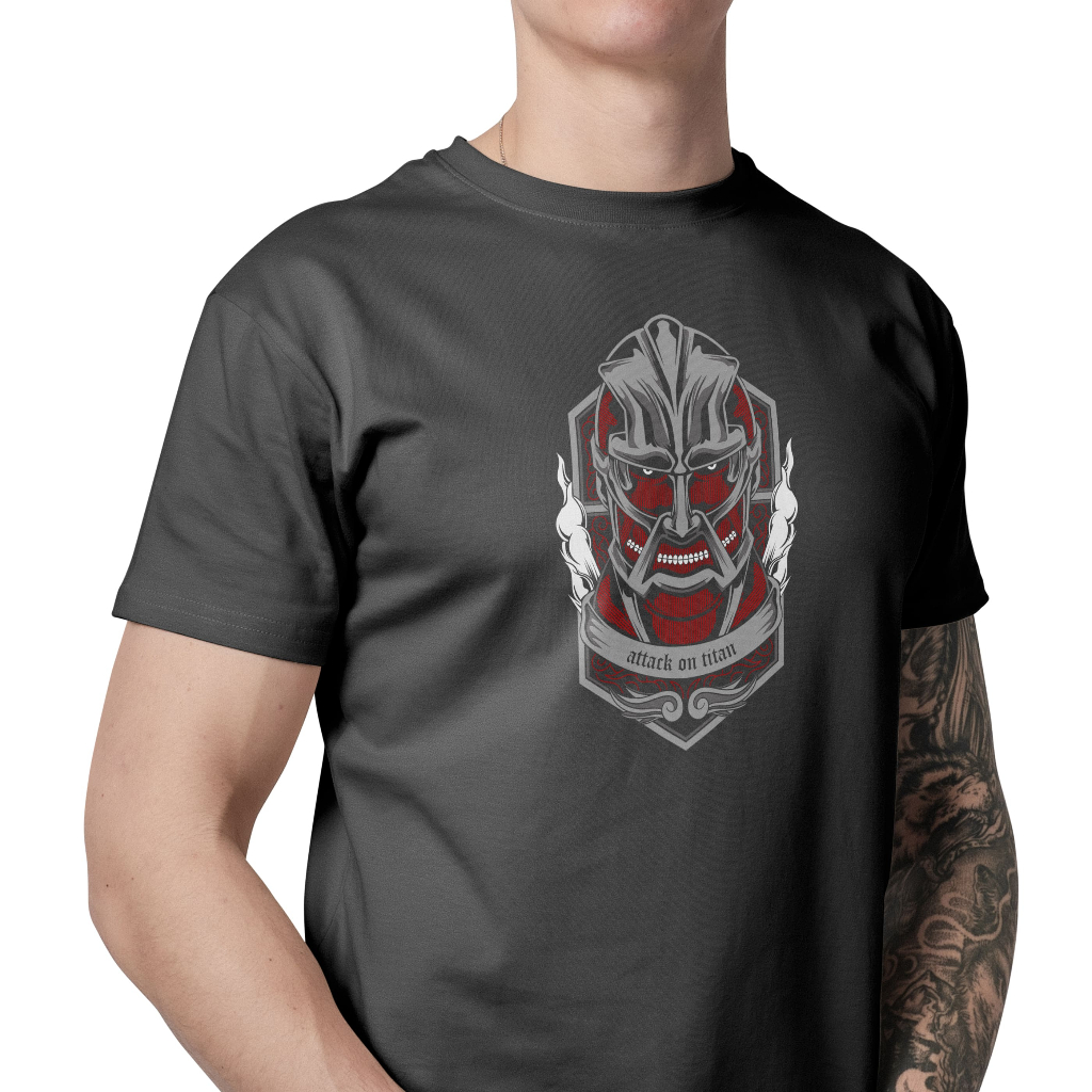Camiseta Personalizada Anime Attack on Titan Titã Colossal Eren Mikasa Levi100% Algodão Unissex