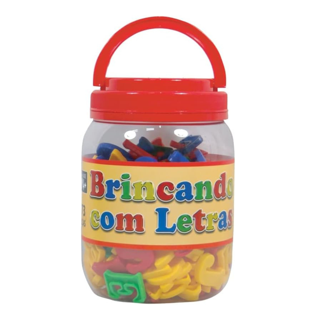 Brinquedo Pedagógico Brincando Com Letras Pote 173 Peças