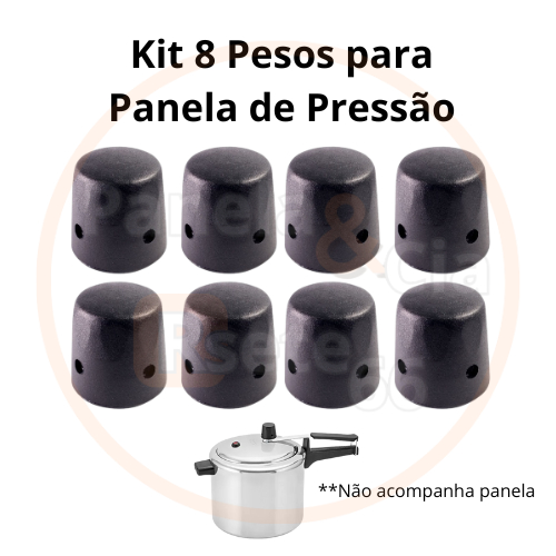 KIT 8 PESOS centrais (pino) modelo comum para panela de pressão 2,5 - 3 - 4,5 - 7 - 10 -12 -15 -18 -20 LITROS
