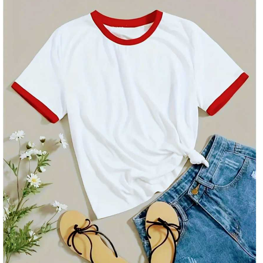 Camiseta Tradicional Estilosa Gola colorida  Básicas t-shirt estilo Casual Lisa malha(pv) anti pillin em Oferta na Shopee