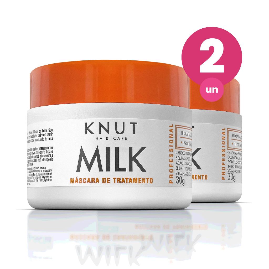 Kit 2 Mini Máscara Capilar Knut Milk 30g em Oferta na Shopee
