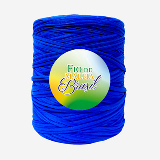 Fio de Malha Brasil - Rolo 1Kg Tons de Azul Médio/Royal - Crochê Residual Selecionado Bolsa Tapete Promoção em Oferta na Shopee