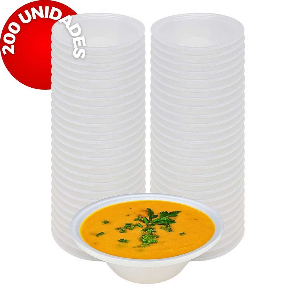 Cumbuca De Isopor 300Ml Caldos Sorvete Sopa Delivery Fardo 200 Unidades