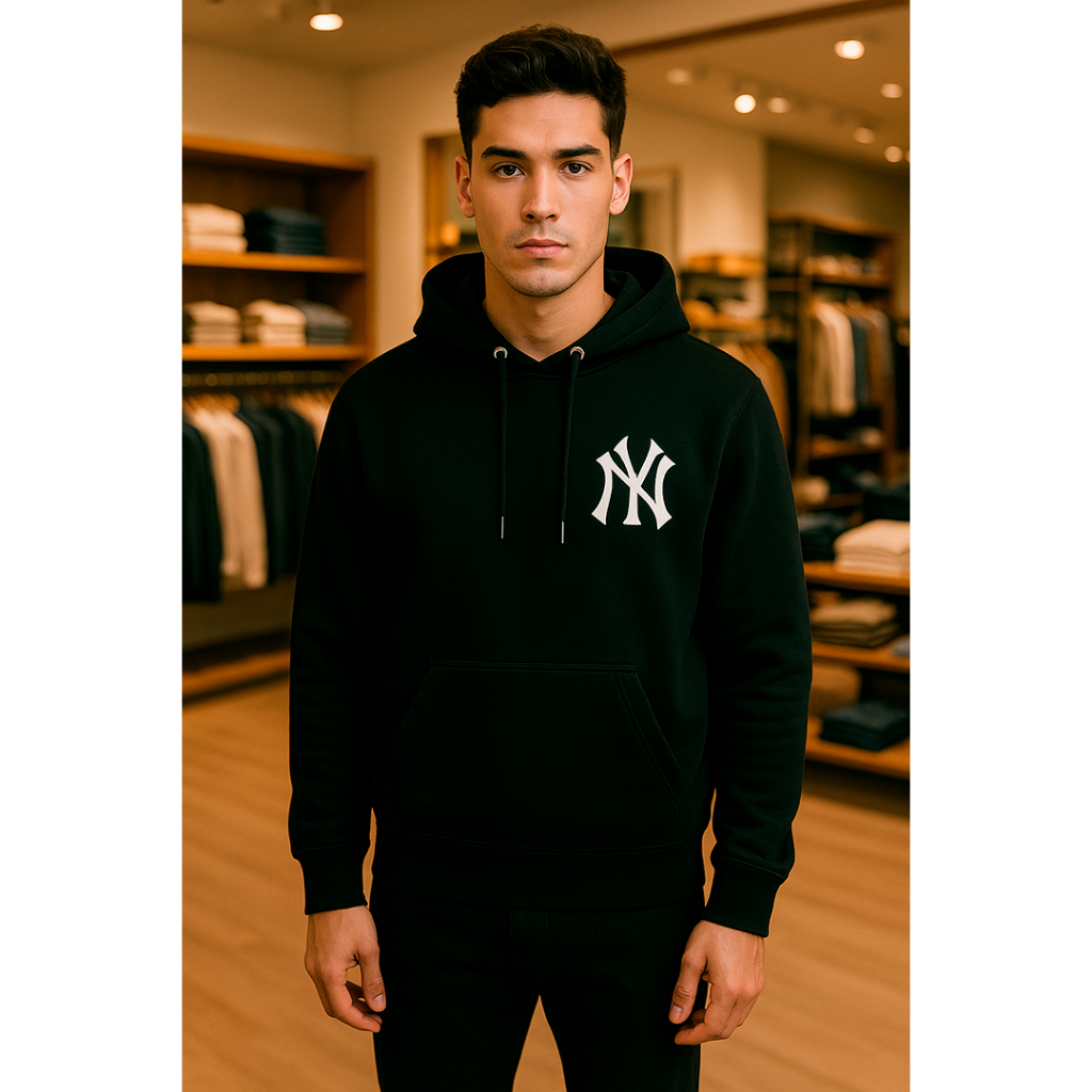 Moletom New York Hip Hop Com Bolso Masculino e Feminino Blusa de Frio Canguru com Bolso e Capuz