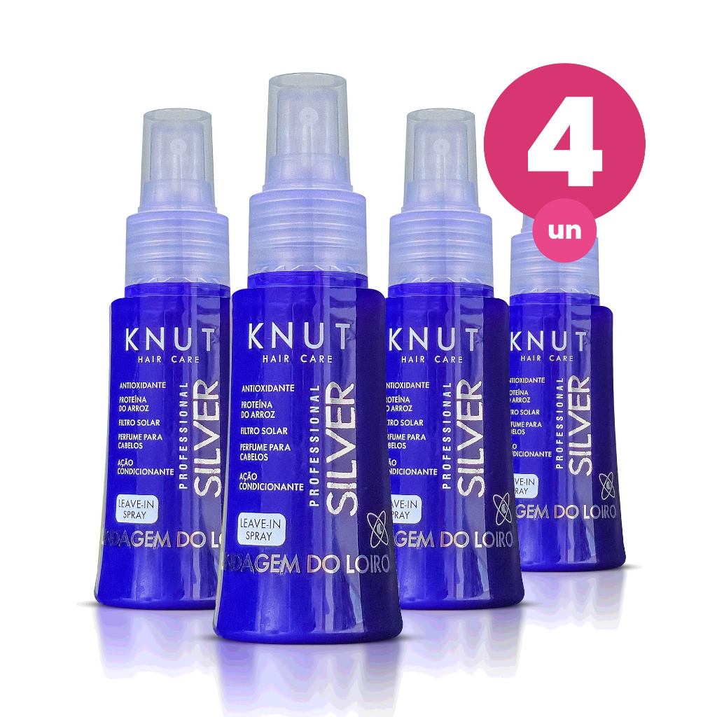 Kit 4 Leave-In Spray Knut Silver 70ml