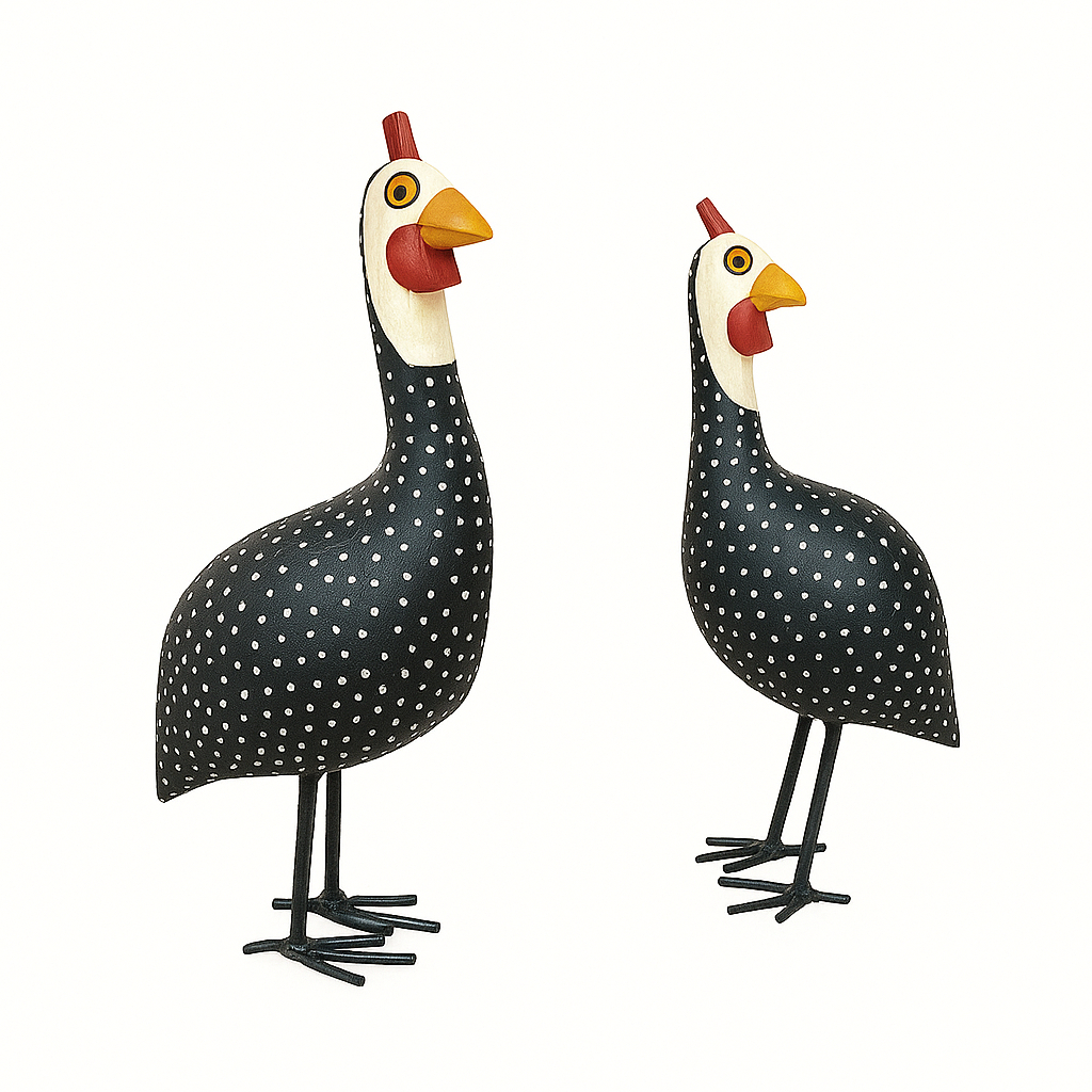 Galinhas da angola artesanal em Madeira decoração casa/jardim em Oferta na Shopee