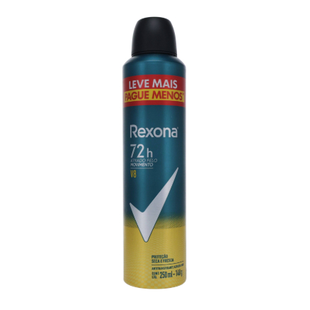 Desodorante Rexona Men V8 Aerosol Antitranspirante 72H - 250ml em Oferta na Shopee