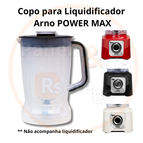 Copo para liquidificador ARNO modelo POWERMAX LN50 - LN51 -LN54 - LN55- LN59 - LN60 -  LN61 -LN 78 - MP60 - MP70 - MP74