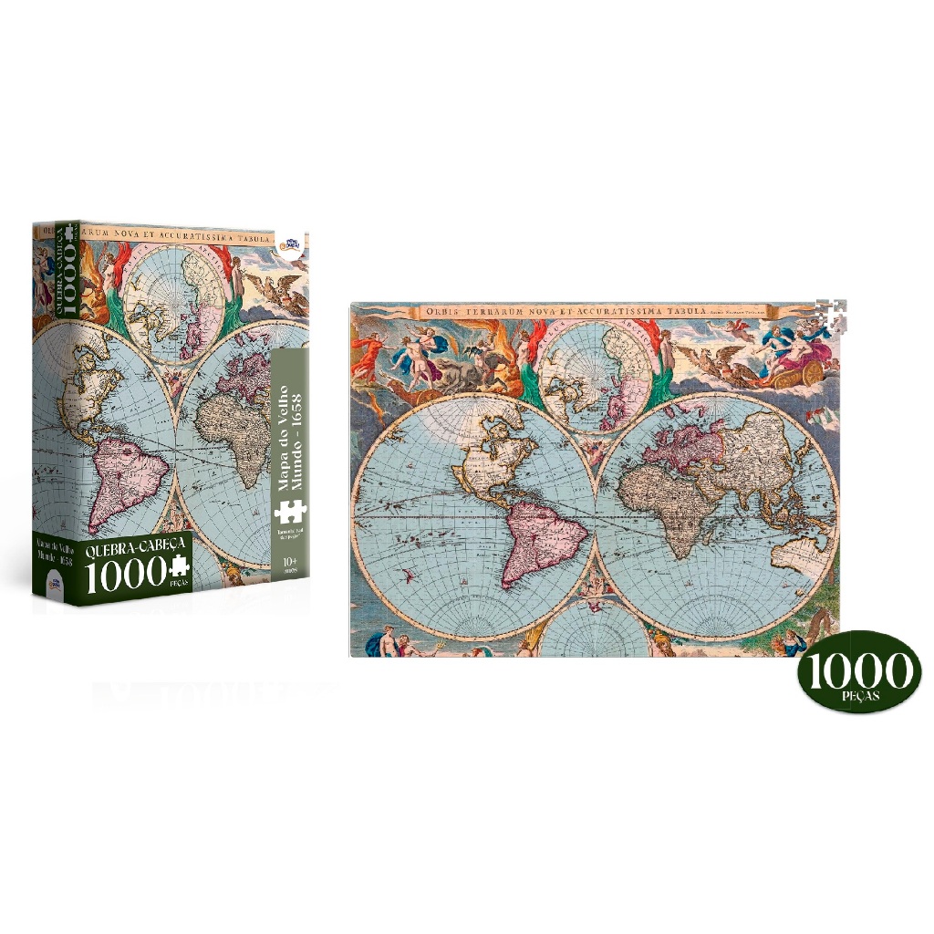 Quebra Cabeça Mapa do Velho Mundo 1000 Peças - Toyster 8090 em Oferta na Shopee