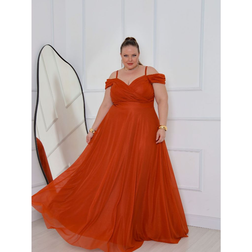 Vestido Longo Plus Size Madrinha, Formatura Casamento Debutante SEM BRILHO em Oferta na Shopee