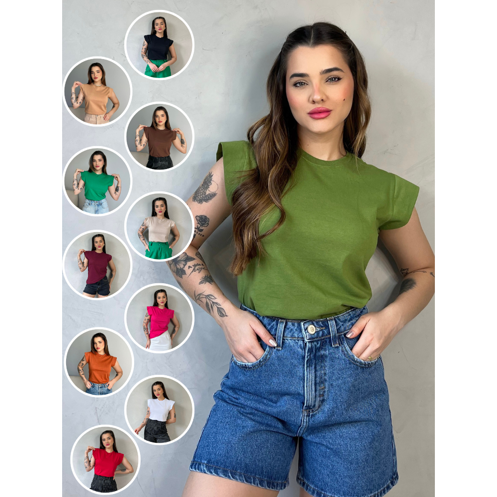 Muscle Tee Blusa Feminina Versátil Estilosa Confortável