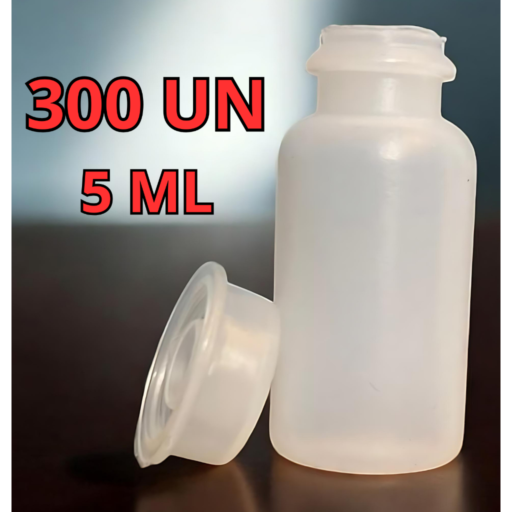 Frasco Flaconete Plástico 5ml Tampa De Pressão 300 Unidades em Oferta na Shopee