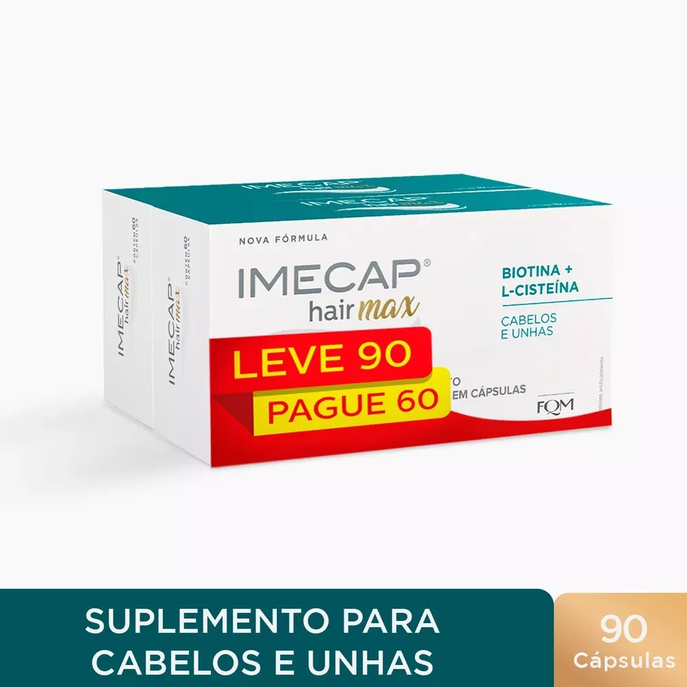 IMECAP HAIR MAX KIT - LEVE 90 PAGUE 60 CAPS em Oferta na Shopee