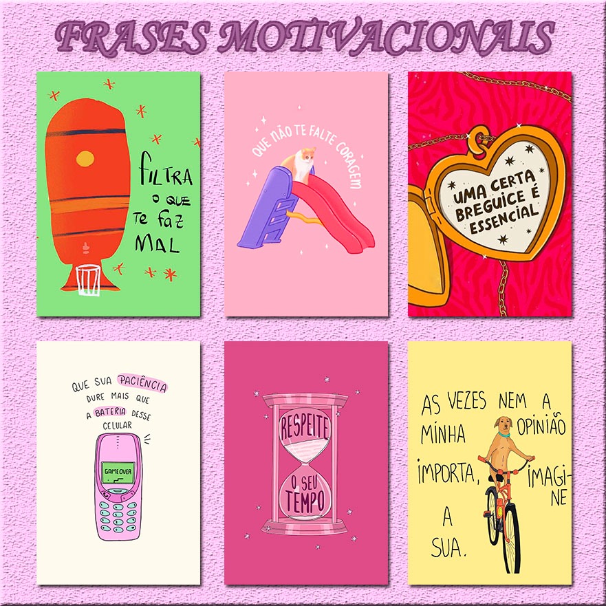 quadros quadrinhos coloridos com frases motivacionais motivação respeite o seu tempo opnião - placa MDF 13x20cm