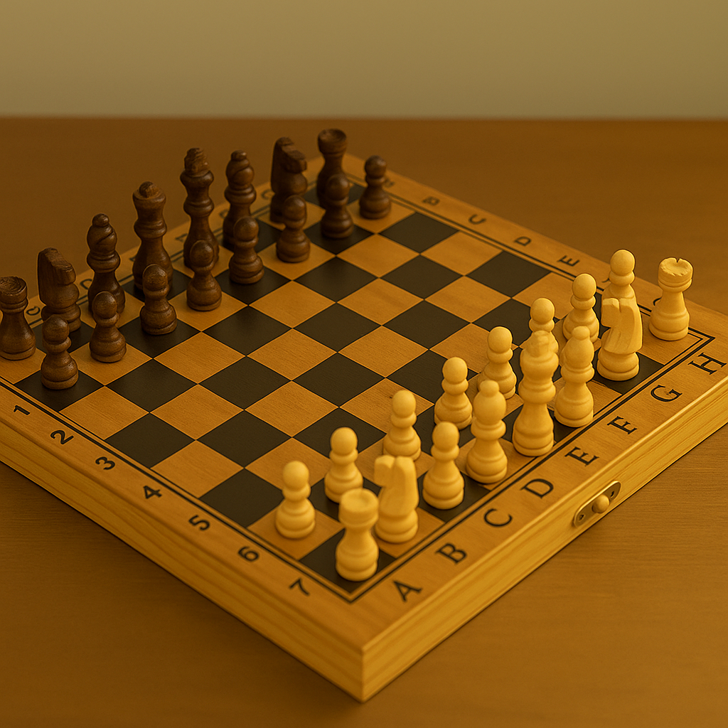 Jogo de Xadrez de Madeira Dobrável em Oferta na Shopee