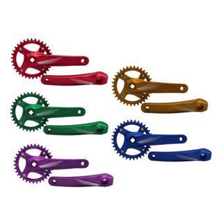 Pedivela Bike Single Ponta Quadrada Gta 34 Dentes Colorido em Oferta na Shopee