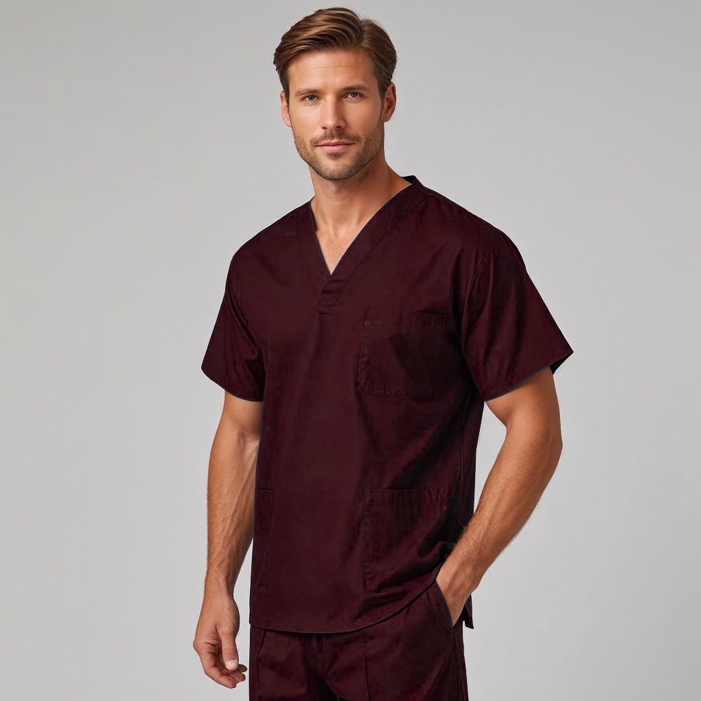 CONJUNTO PIJAMA CIRURGICO SCRUB MASCULINO COM BORDADO EM OXFORD em Oferta na Shopee