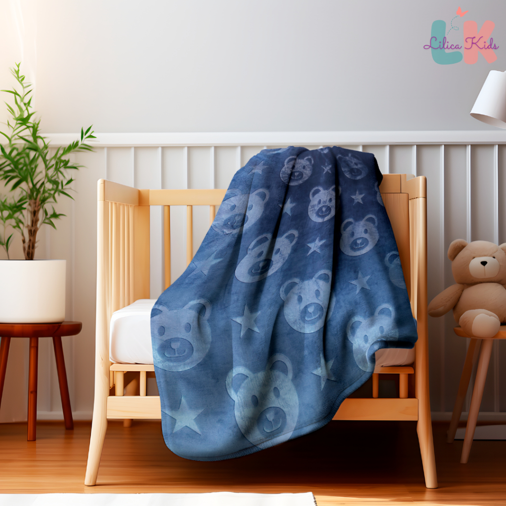 Cobertor de Bebê Pelo Alto Relevo Urso Macio Hipoalergênico Varias Cores 90 x 110 cm
