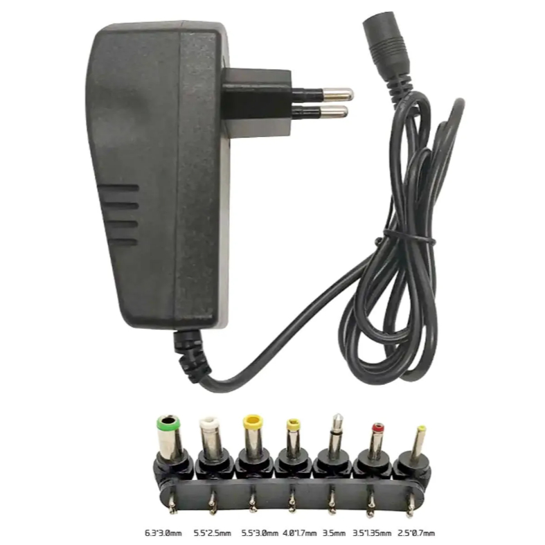 Fonte Universal Bivolt Regulável 3v 4.5v 6v 7.5v 9v 12v 3.5a 30w 7 Pinos