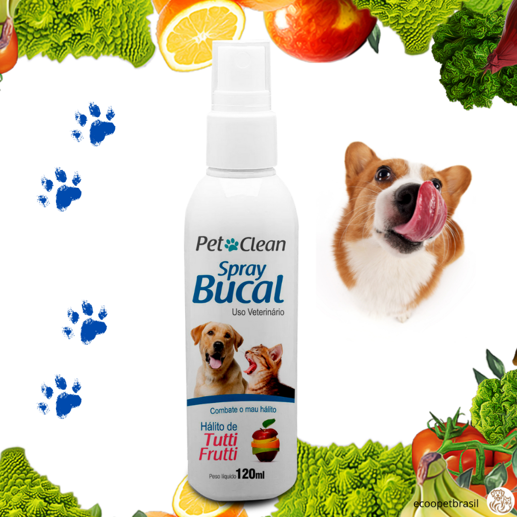 Spray Bucal para Cachorro e Gato Pet Clean - Sabor Tutti-Frutti 120 ml