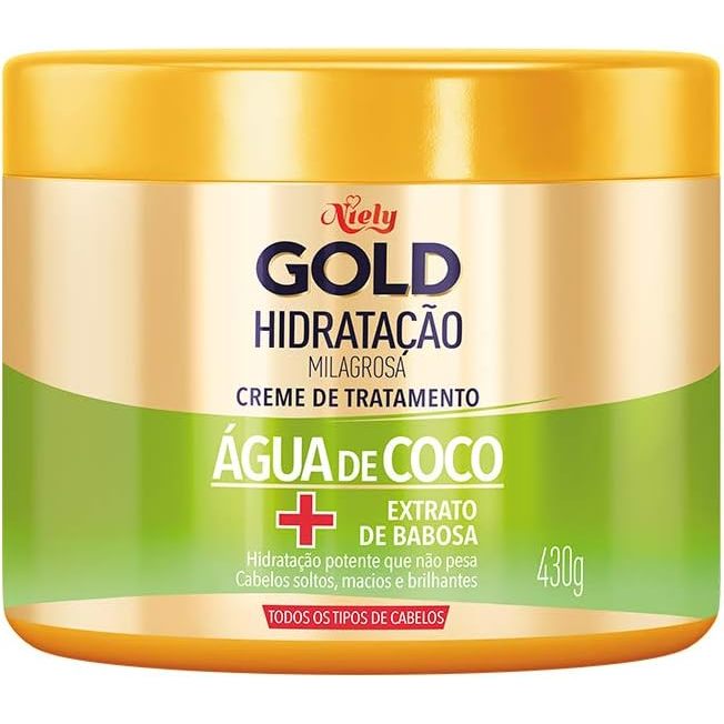 Máscara Capilar Niely Hidratante Água De Coco 430g em Oferta na Shopee