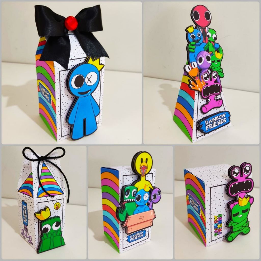 CAIXINHAS PERSONALIZADAS RAINBOW FRIENDPEGUE E MONTE LEMBRANCINHAS FESTAS