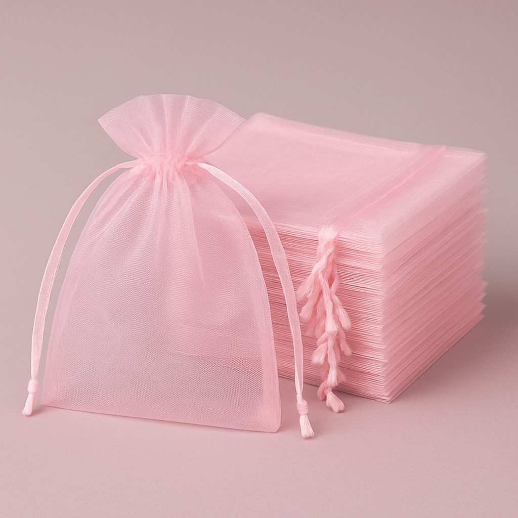Saquinhos de Organza 7x9 cm 💝 100 Unidades para Embalar com Charme