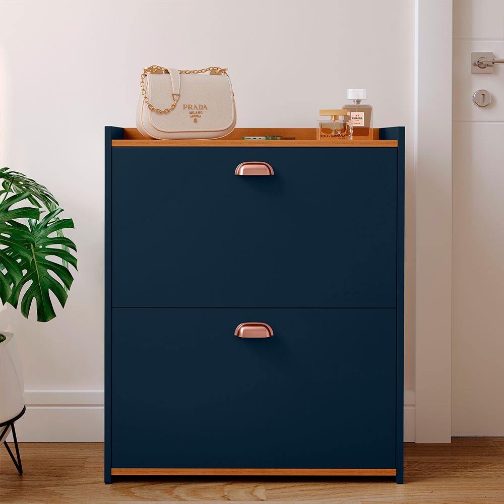 Sapateira Multiuso Organizador Calçados Hall Entrada CLOSET 21 Pares Sapato Organizadora Azul Royale