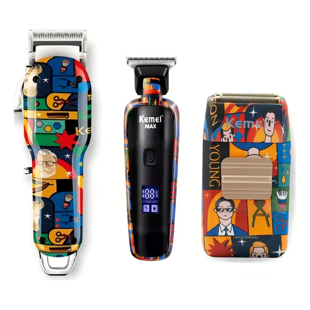 Kemei Maquina de Cortar Cabelo KM-MAX-2092 ou Acabamento KM-MAX-5090 ou Shaver KM-1102H