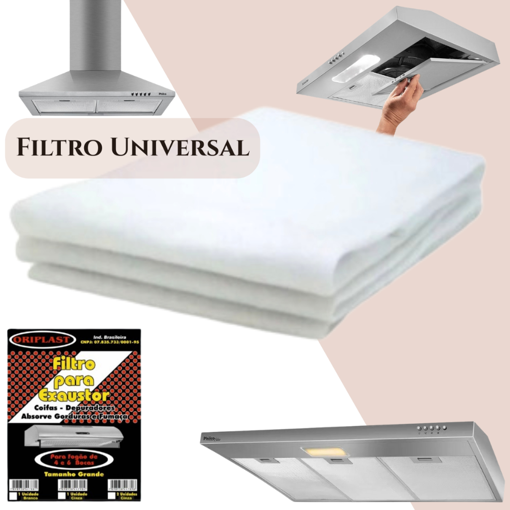 Filtro Depurador Para Exaustor Coifas Manta Tamanho Universal