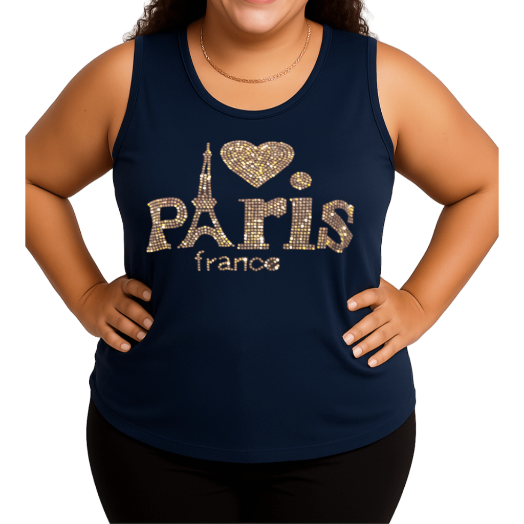 Regata Feminina Plus Size Veste Tamanho 40 ao 64 (M ao G10) Regata Tradicional com Pedraria Paris
