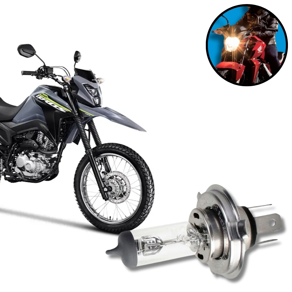 Lâmpada Farol Moto Honda NXR Bros 160 Halogena H4 35w 12v 4300k em Oferta na Shopee