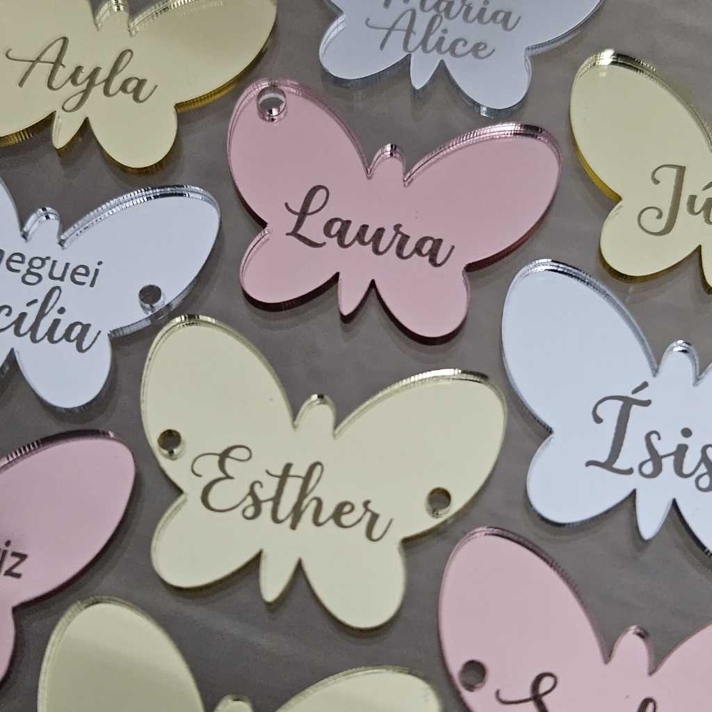 TAGS de Nomes Apliques Acrílico Para Laços E Tiara Borboleta 3,4cm em Oferta na Shopee