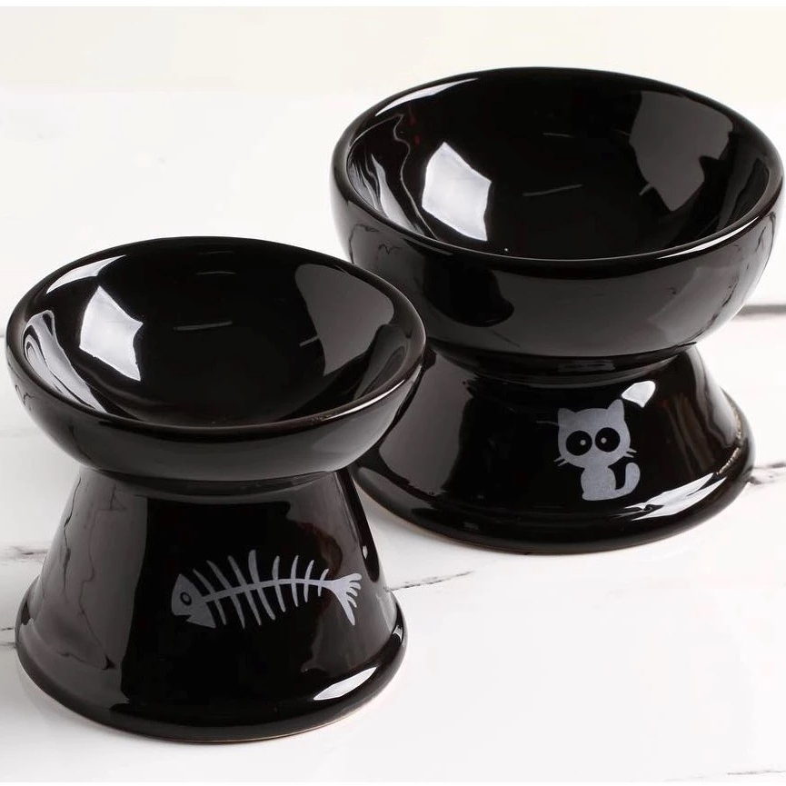 Comedouro Elevado Gatos Cerâmica Luxo Bebedouro Cerâmica Pet Elevado Anti Formigas Higiênico Prático em Oferta na Shopee