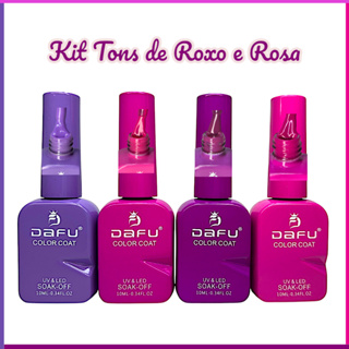 Kit com 4 Esmalte em Gel - Dafu - Tons de Roxo e Rosa - Única Camada - 10 ml - Secagem UV em Oferta na Shopee