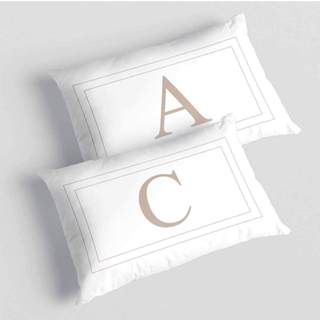 Kit 2 Capas de Almofadas Letras Iniciais Cama Casal baguete 30x50cm em Oferta na Shopee