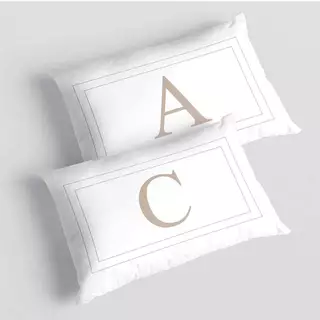 Kit 2 Capas de Almofadas Letras Iniciais Cama Casal baguete 30x50cm