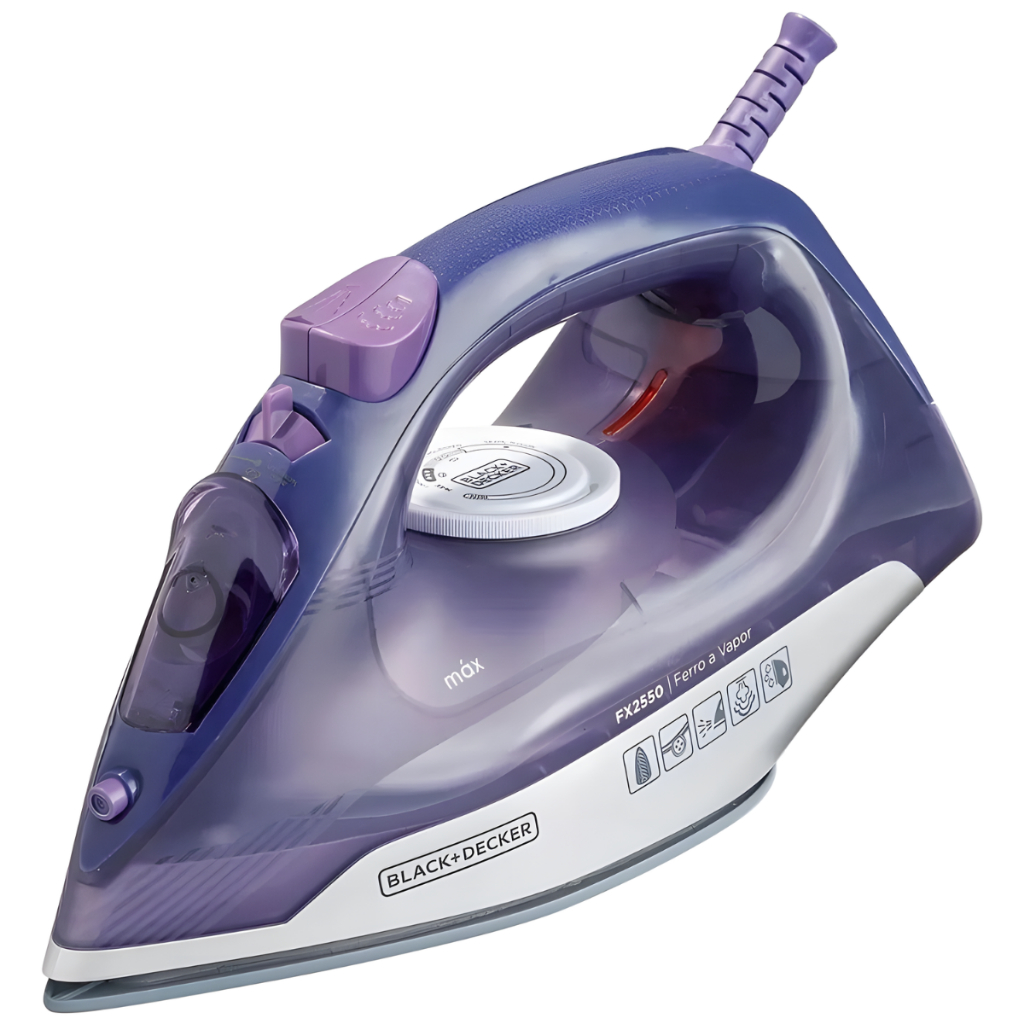 Ferro a Vapor Black+Decker FX2550 1200W Base Antiaderente Vapor Vertical Spray Frontal Reservatório