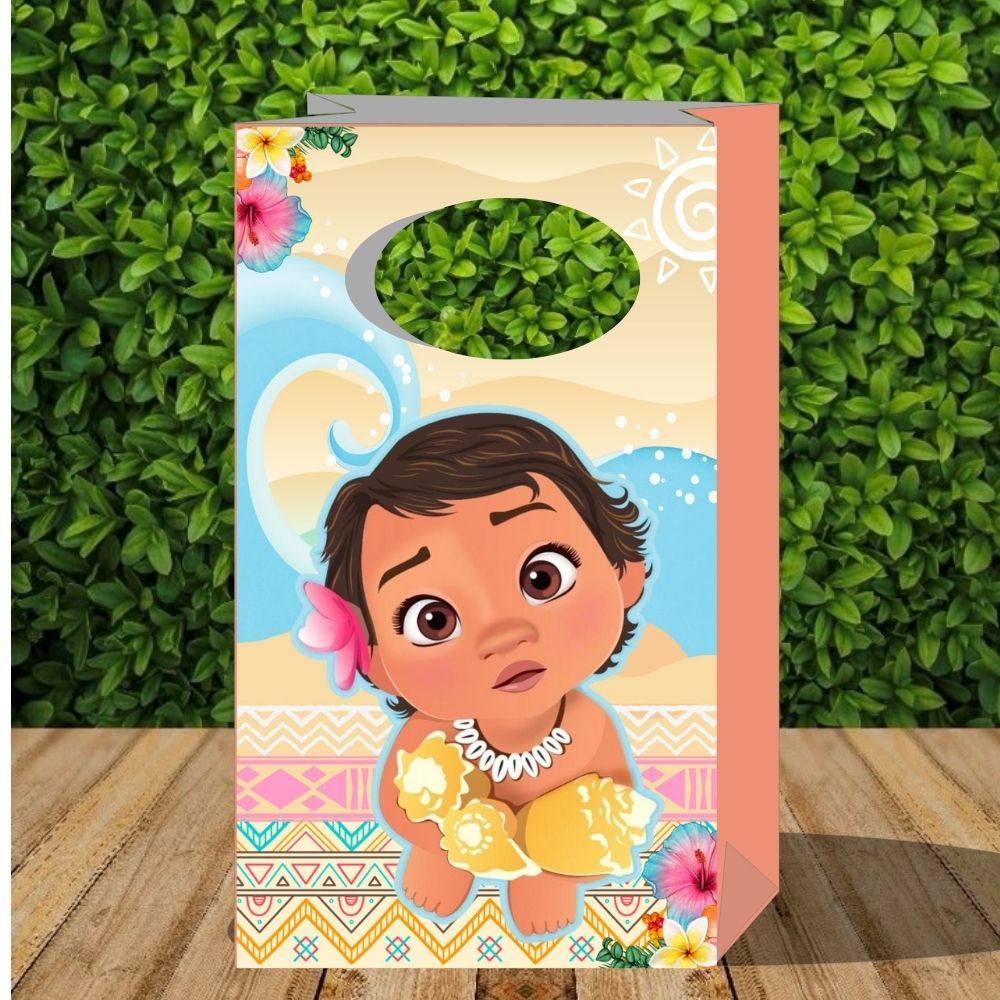 lembrancinha Moana Baby - sacolinha P -para festa moana 2 - adulta- Festa pegue e monte enfeite de mesa- kit caixinhas