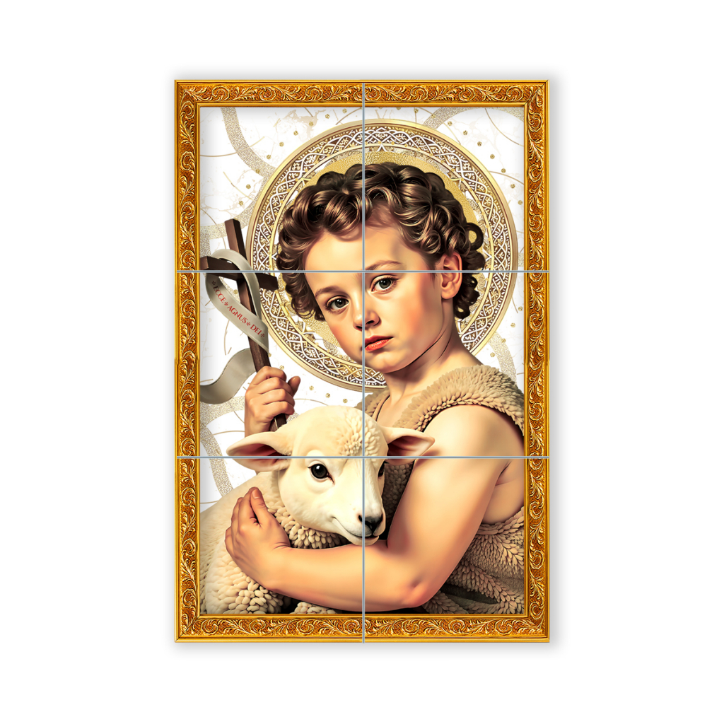 Quadro azulejo 6 peças São João Batista 25